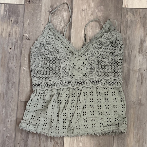 Abercrombie & Fitch Tops - Abercrombie & Fitch Lace Camisole in Soft Green